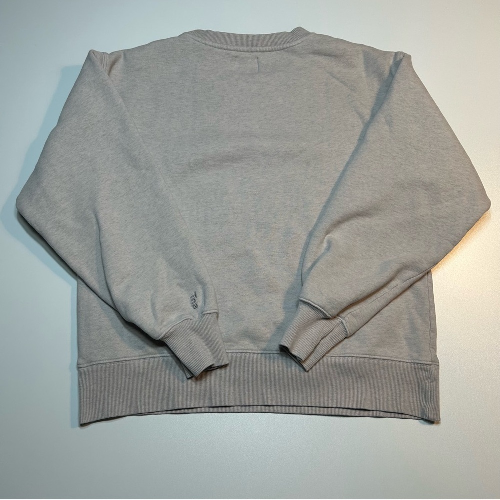 Tna Aritzia Cozy Fleece Perfect Crew Sweatshirt Heather Grey - Picture 2 of 7